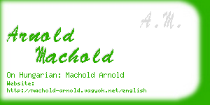 arnold machold business card